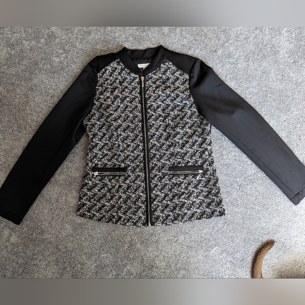 Roz & Ali Polyester Tweed Jacket